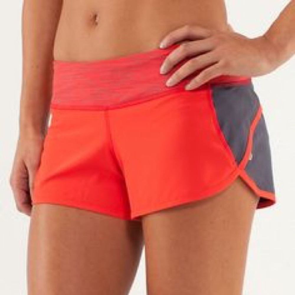 Lululemon Speed Shorts Size 6 in Red and Gray